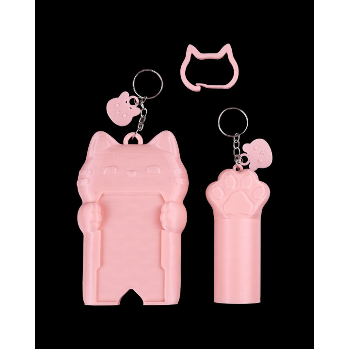 Kitty Carry – Porte-Photocard & Étui À Rouge À Lèvres Chat Kawaii