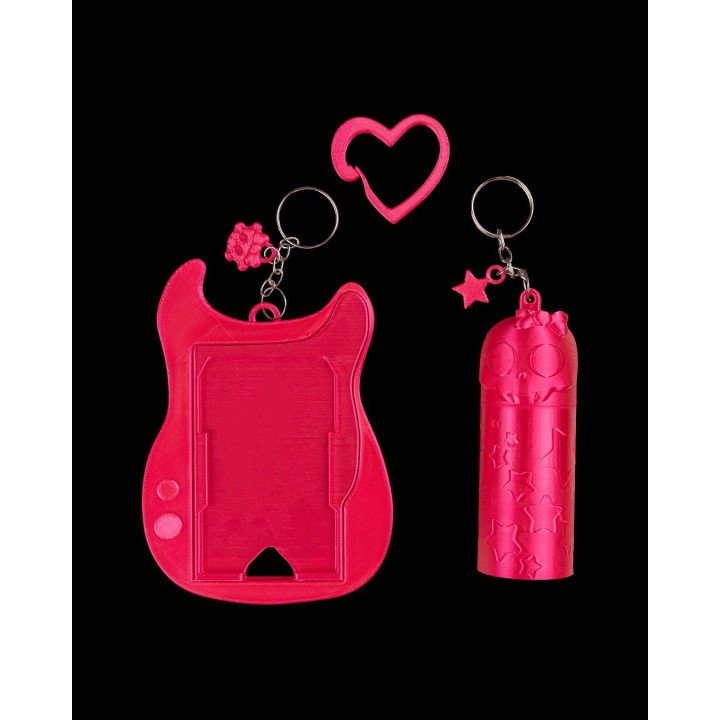 Ghoul Pop – Porte-Clés Photocard Guitare & Étui Rouge-Lèvres Crâne