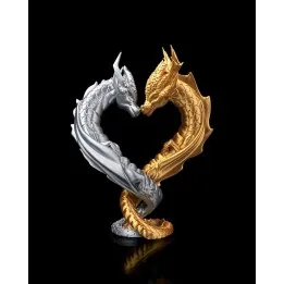 Dragons Amoureux Cœur – Figurine Made in Occitanie