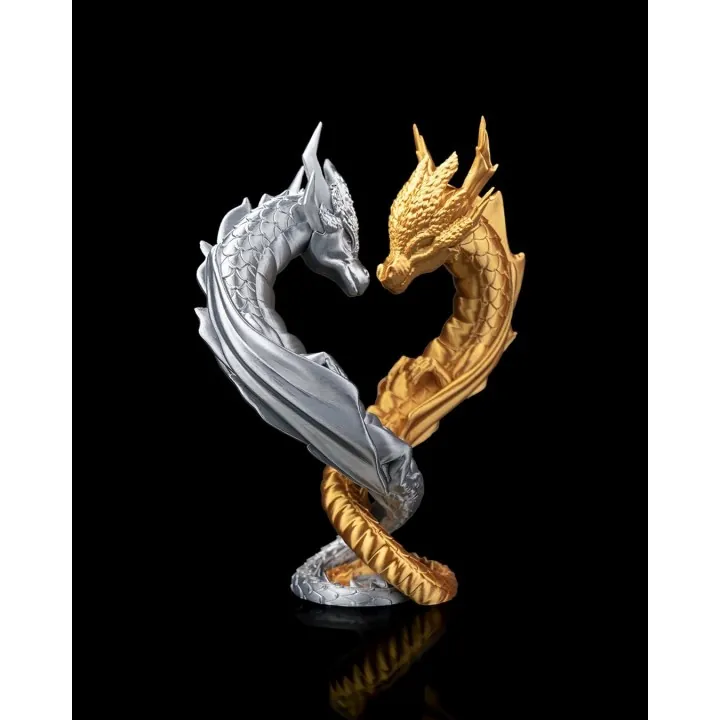 Dragons Amoureux Cœur – Figurine Made in Occitanie