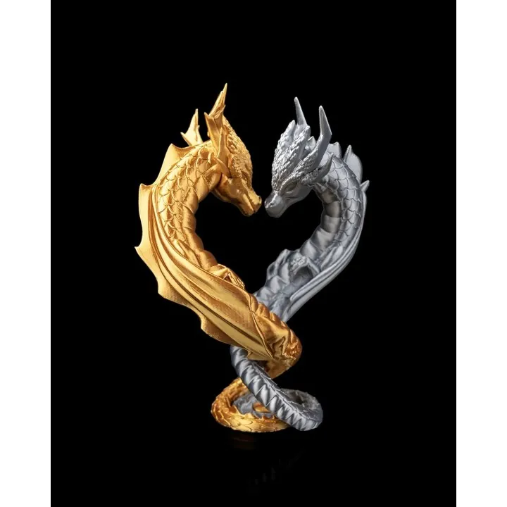Dragons Amoureux Cœur – Figurine Made in Occitanie