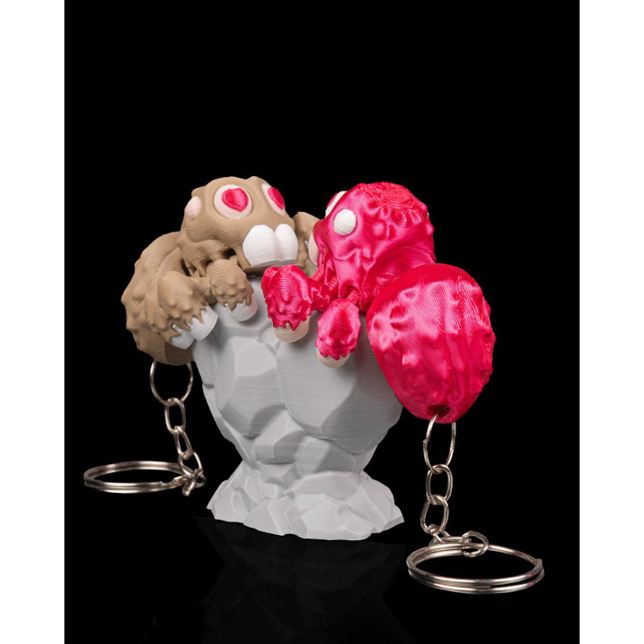 Web Of Love – Duo De Porte-Clés Araignées Amoureuses Sur Rocher Cœur