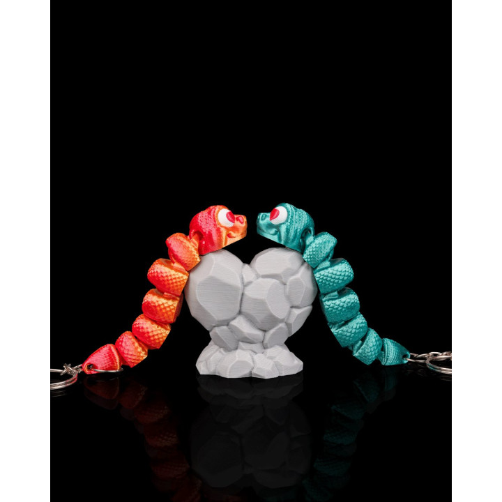 Hiss & Hers – Duo De Serpents Porte-Clés Articulés & Cœur Magnétique