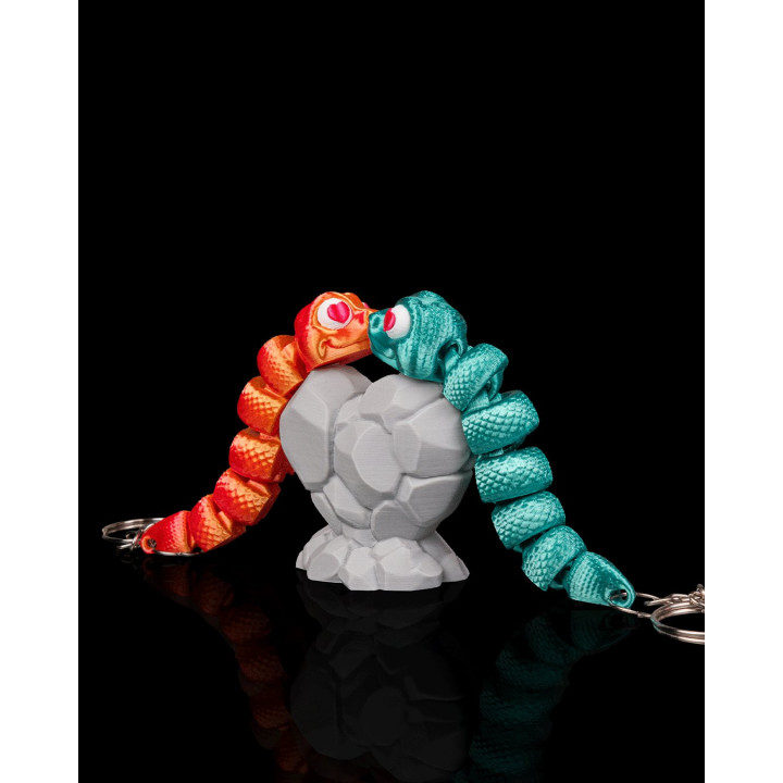 Hiss & Hers – Duo De Serpents Porte-Clés Articulés & Cœur Magnétique