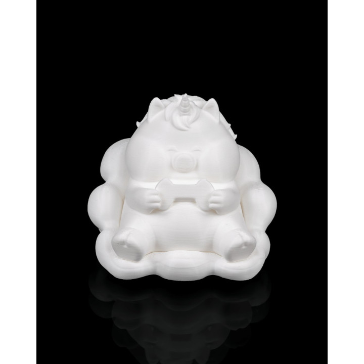 Chubby Unicorn Gamer – Figurine Licorne Joueuse Sur Nuage