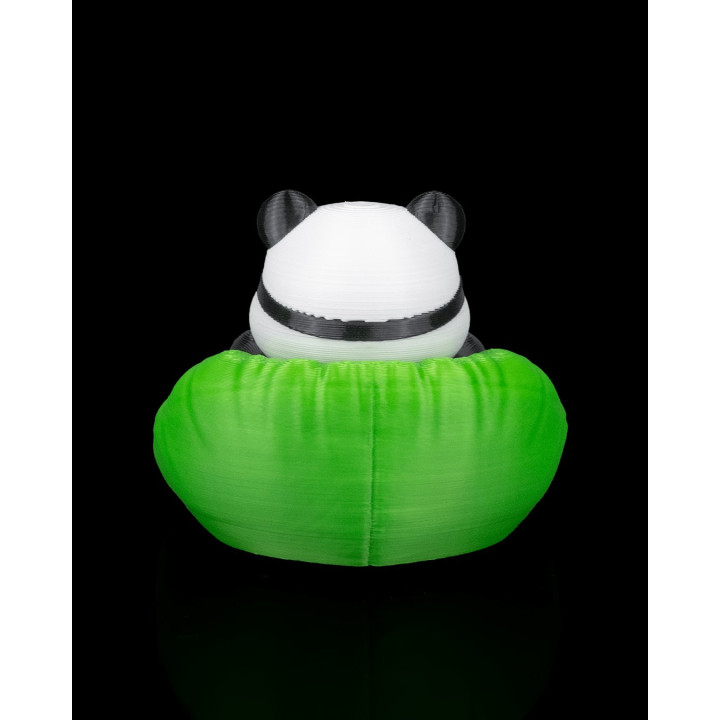 Chubby Panda – Figurine Panda Dodu Avec Lunettes Vr Sur Coussin