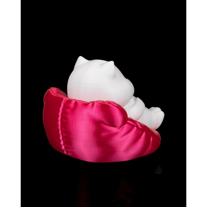 Chubby Cat – Figurine Chat Ronronnant Avec Télécommande Sur Son Coussin