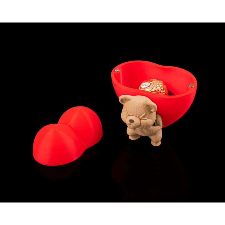 Ours Porte-Cœur – Boîte Surprise Coeur Rouge Avec Ourson