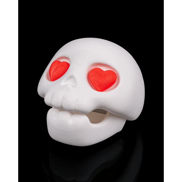 Skull Crush – Contenant Crâne Romantique Aux Yeux Cœur