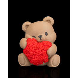 Ours Heart Blossom – Figurine & Porte-Clés Ourson Cœur De Roses