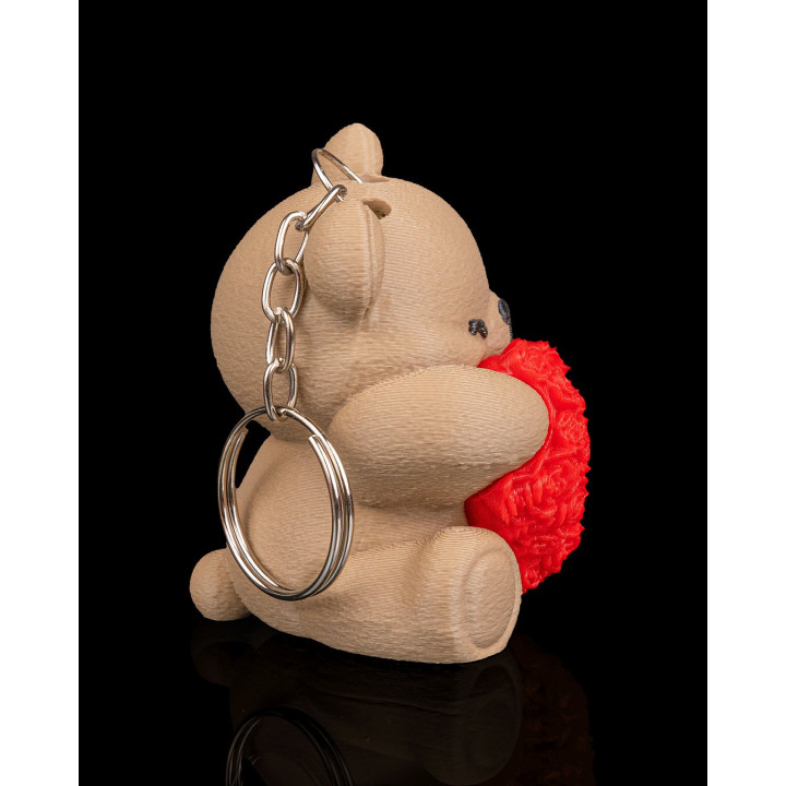 Ours Heart Blossom – Figurine & Porte-Clés Ourson Cœur De Roses