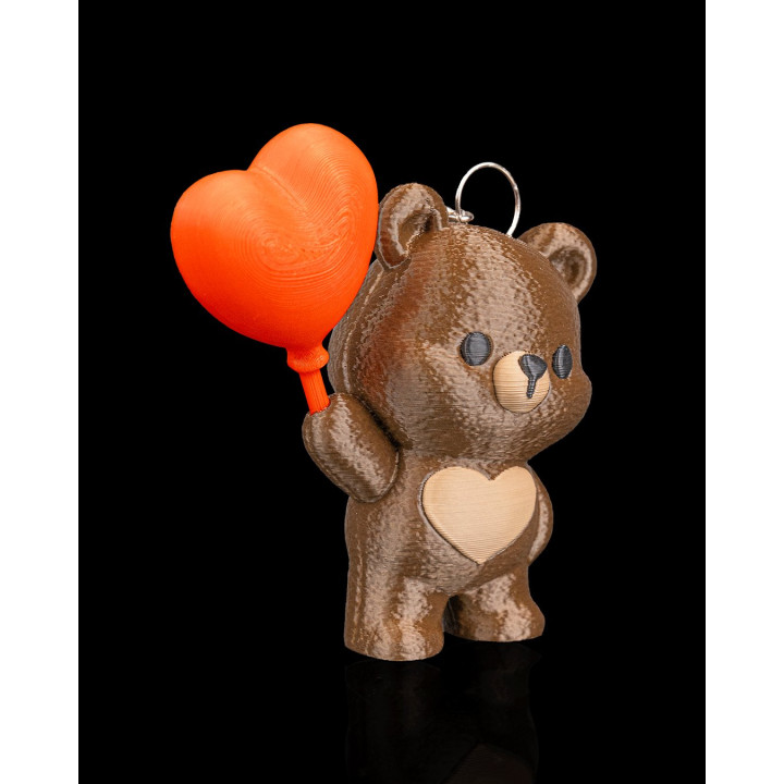 Ours Câlin Ballon Cœur – Figurine & Porte-Clés "Heart Up Bear"