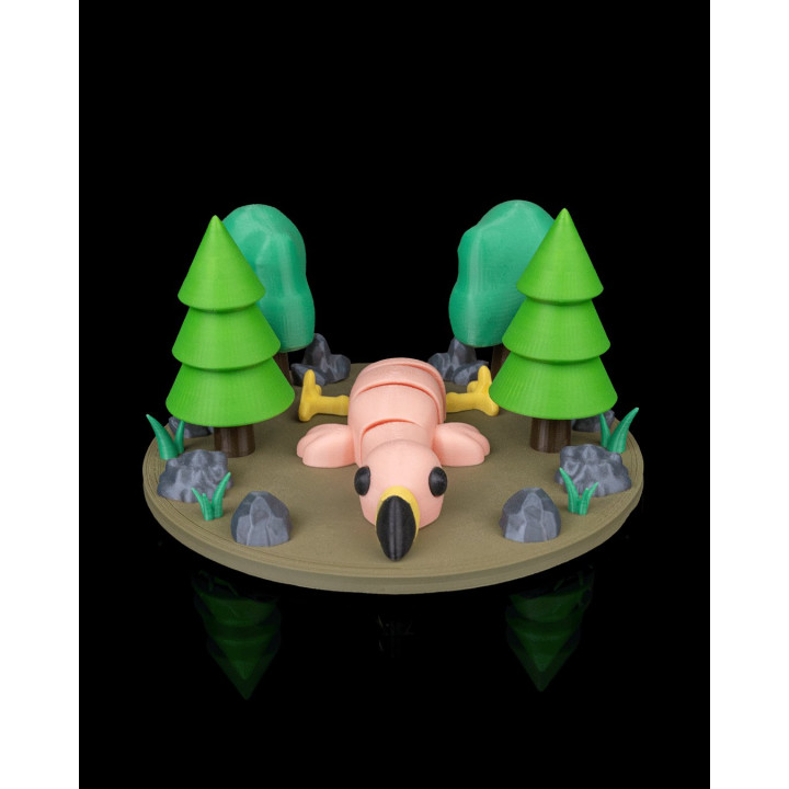 Flamant Rose Allongé – Figurine Articulée Humour & Déco