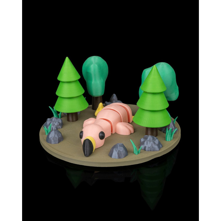 Flamant Rose Allongé – Figurine Articulée Humour & Déco