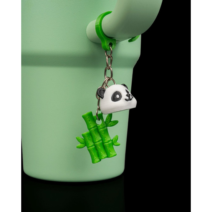 Embout De Paille Panda & Charm Bambou – Déco Gourde Kawaii