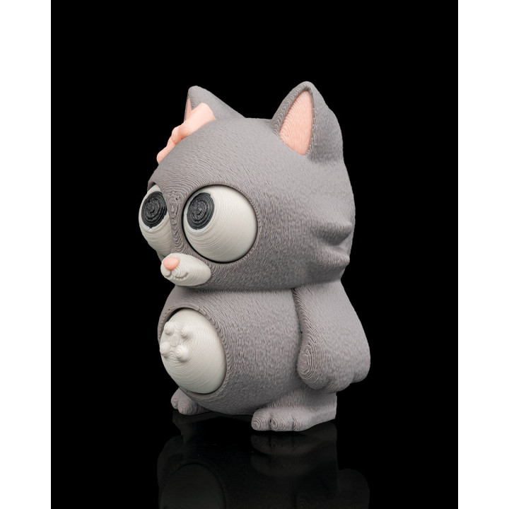 Tummy Purrs – Porte-Clés Chat Ventru Aux Yeux Mobiles