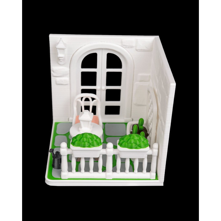 Tiny Balcony – Scène Miniature Balcon Cosy Avec Jardin & Mobilier