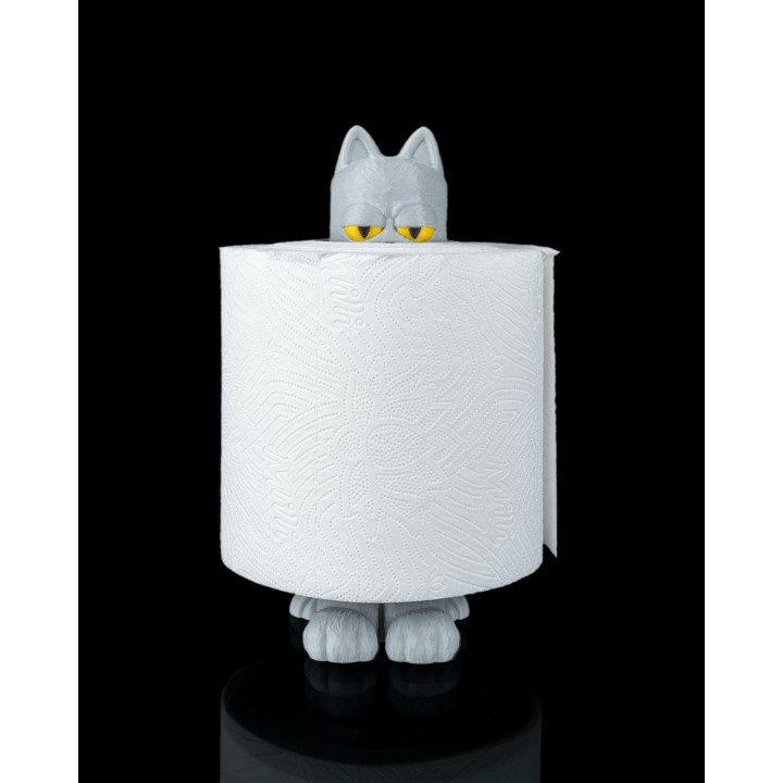 Porte-Rouleau Papier Toilette Chat Grognon – Dérouleur Original Salle De Bain