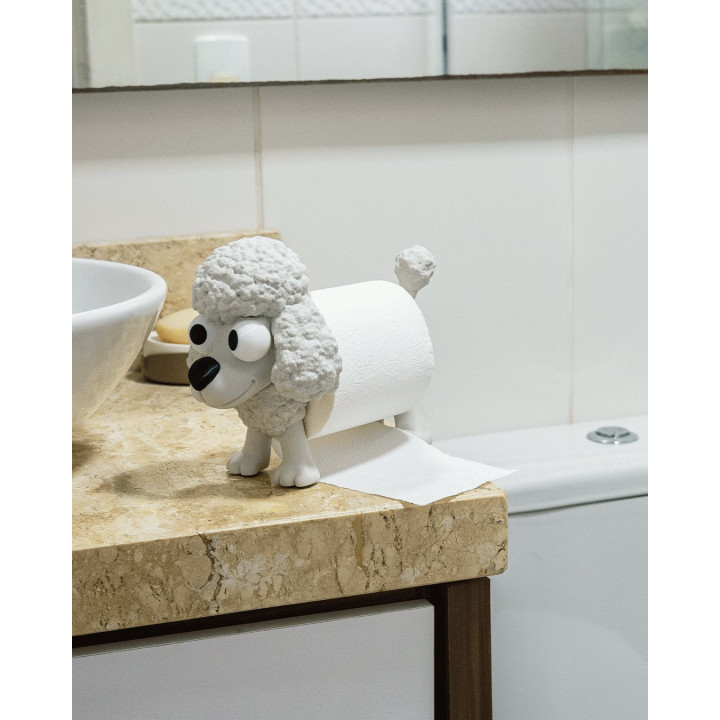 Poopoodle – Porte-Papier Toilette Caniche Rigolo