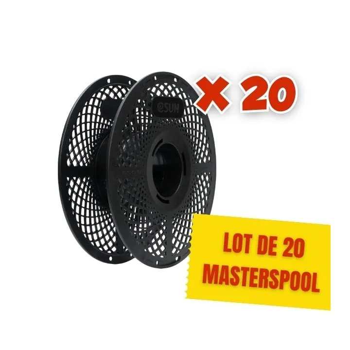 eSun - Lot de 20 eSpool+ 2.0 Noire - MasterSpool Bobine Réutilisable (