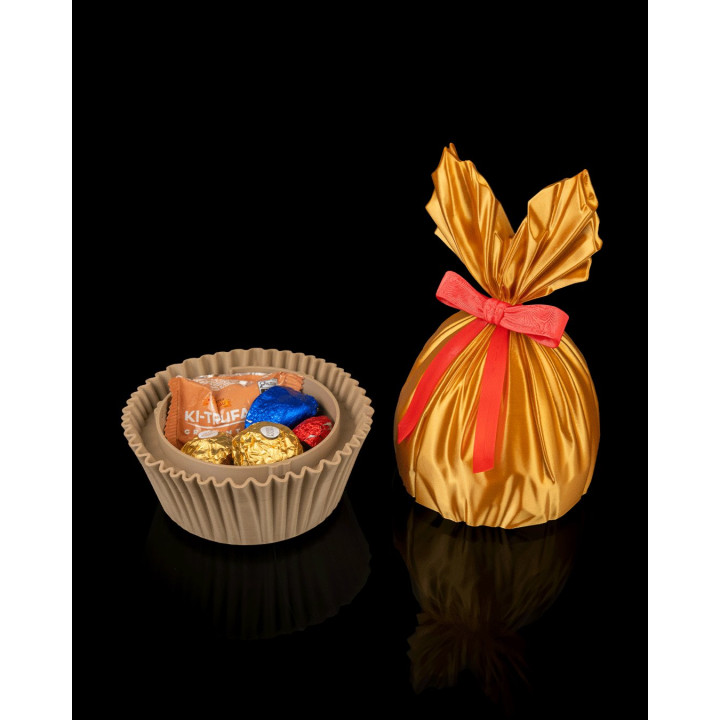 Contenant Cadeau Doré – Œuf Surprise Façon Chocolat De Luxe