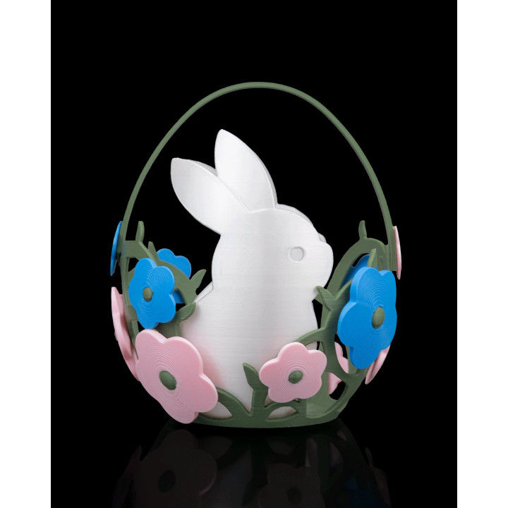 Panier De Pâques Lapin Fleuri – Décoration Printanière Made In Occitanie