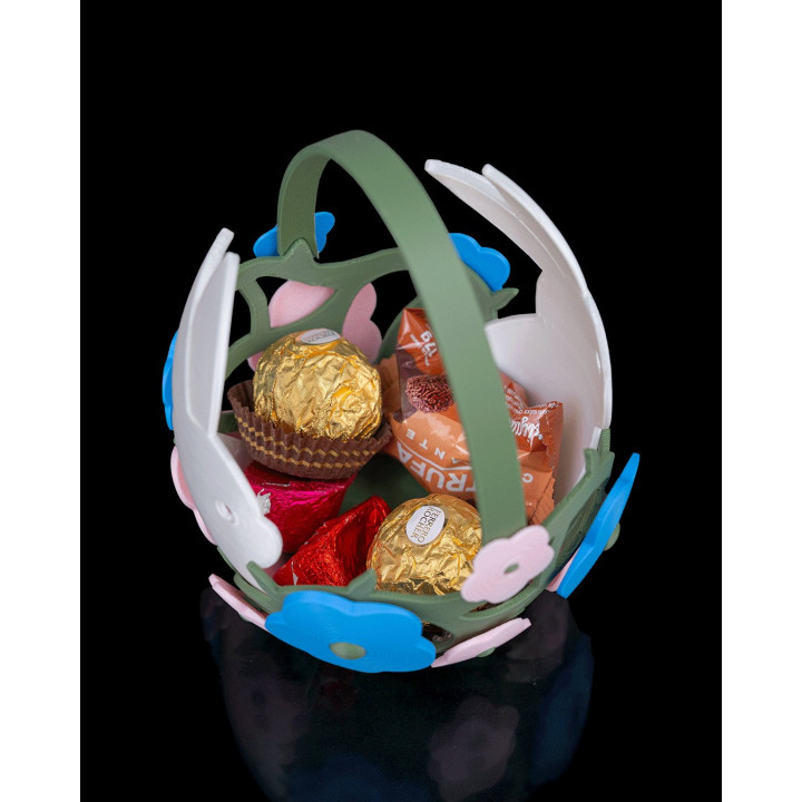 Panier De Pâques Lapin Fleuri – Décoration Printanière Made In Occitanie
