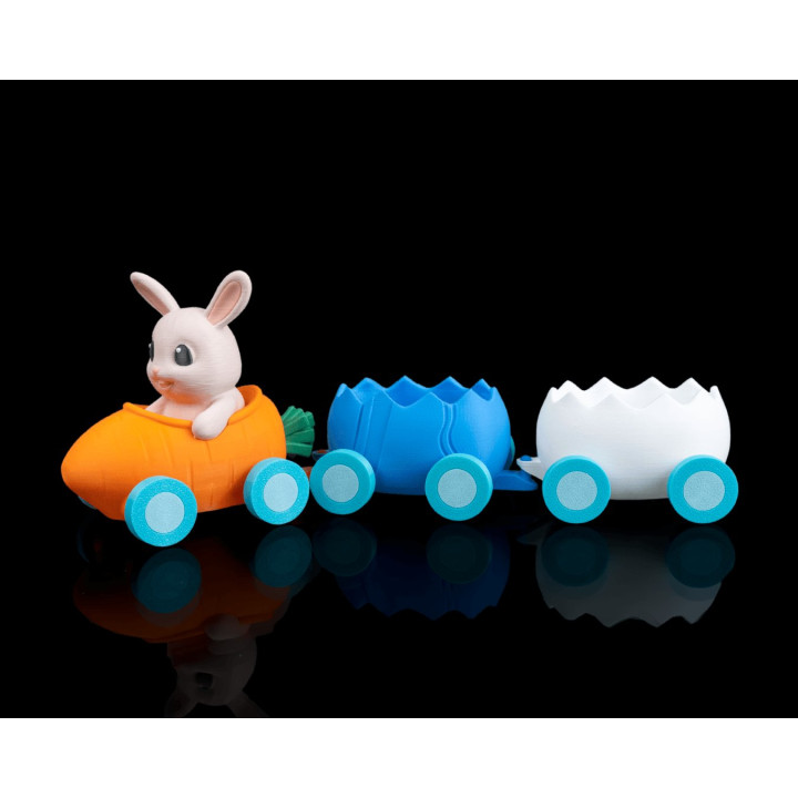 Train De Pâques – Lapin Sur Carotte & Wagons Œufs