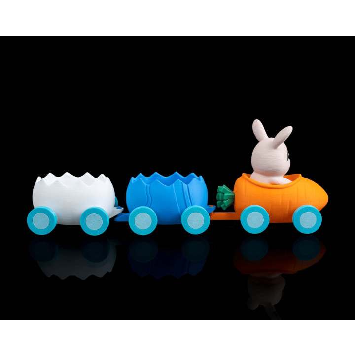 Train De Pâques – Lapin Sur Carotte & Wagons Œufs