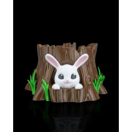 Coupe Terrier Du Lapin – Bol Tronc D'Arbre Avec Lapin Espiègle
