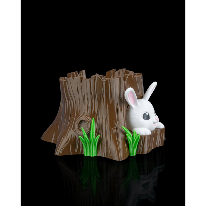 Coupe Terrier Du Lapin – Bol Tronc D'Arbre Avec Lapin Espiègle