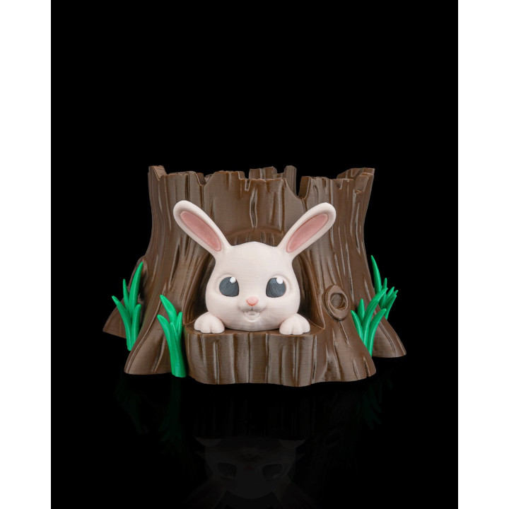 Coupe Terrier Du Lapin – Bol Tronc D'Arbre Avec Lapin Espiègle