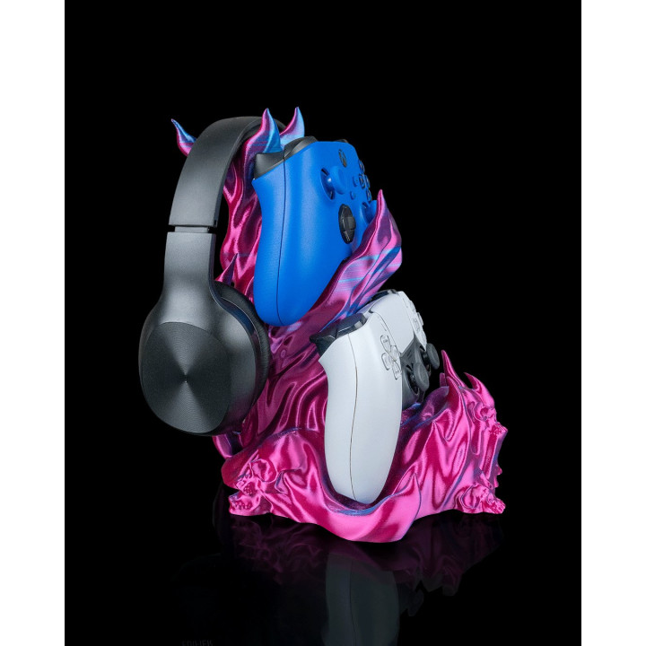 Spellcaster'S Stash – Support Casque & Manette Gaming Flammes Démoniques