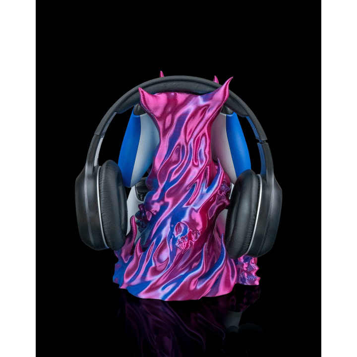 Spellcaster'S Stash – Support Casque & Manette Gaming Flammes Démoniques