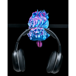 Support Casque Spellbound Rest – Tête De Mort & Flammes Fantomatiques