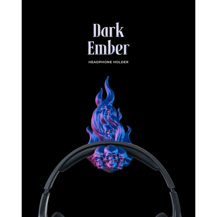 Support Casque Dark Ember – Flammes & Crânes, Ambiance Dark Fantasy