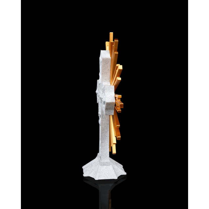 Croix Sacrée Rayonnante – Décoration Religieuse Bicolore