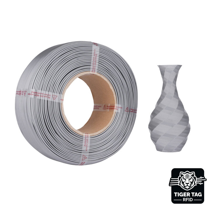 Jamg He - PETG - Argent - 1,75 mm - 1 kg - Recharge avec RFID Tig