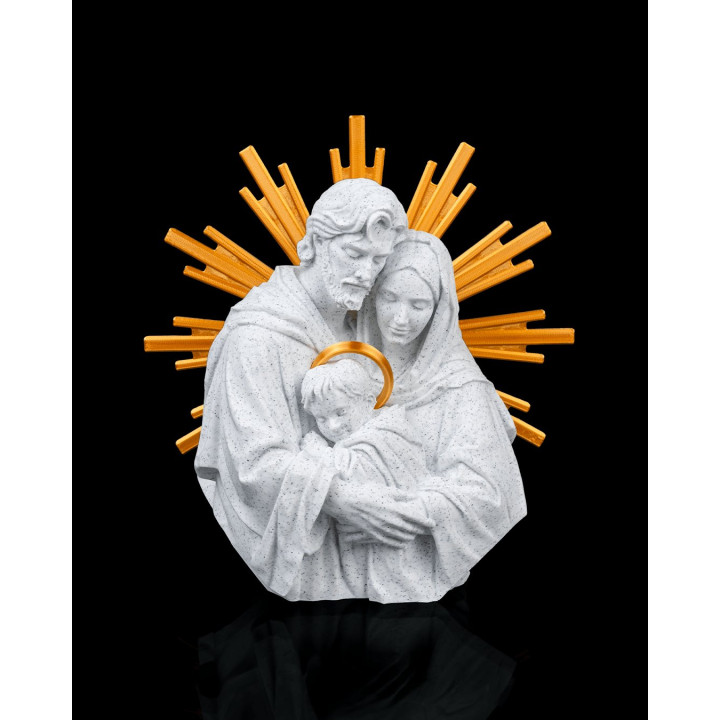 Statuette Sainte Famille – Sculpture Religieuse Bicolore Made In Occitanie