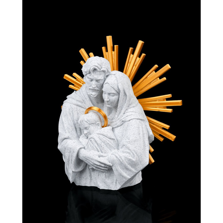 Statuette Sainte Famille – Sculpture Religieuse Bicolore Made In Occitanie