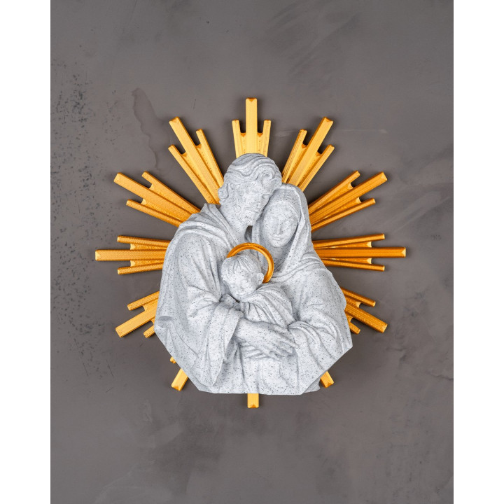 Statuette Sainte Famille – Sculpture Religieuse Bicolore Made In Occitanie