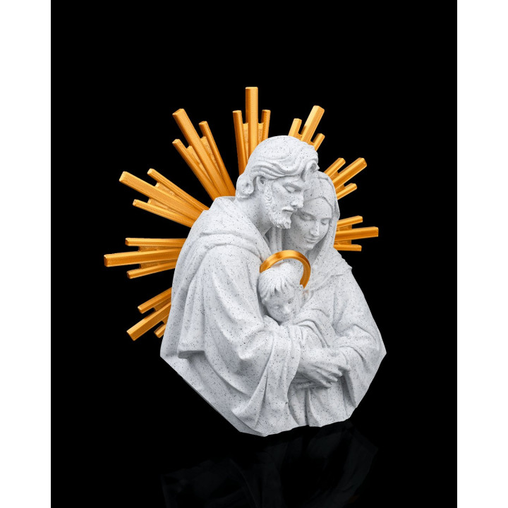 Statuette Sainte Famille – Sculpture Religieuse Bicolore Made In Occitanie