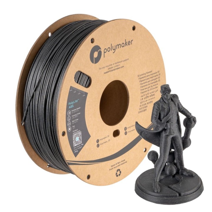 Polymaker - PolyLite Galaxy ABS - Gris Foncé (Dark Grey) - 1,75 mm - 1