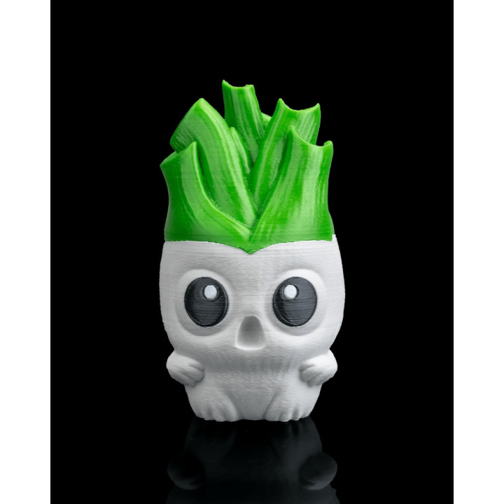 Lee Le Poireau – Porte-Clés Figurine Crâne Végétal Kawaii