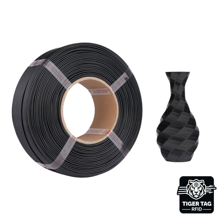 Jamg He - PETG - Noir - 1,75 mm - 1 kg - Recharge avec RFID Tiger