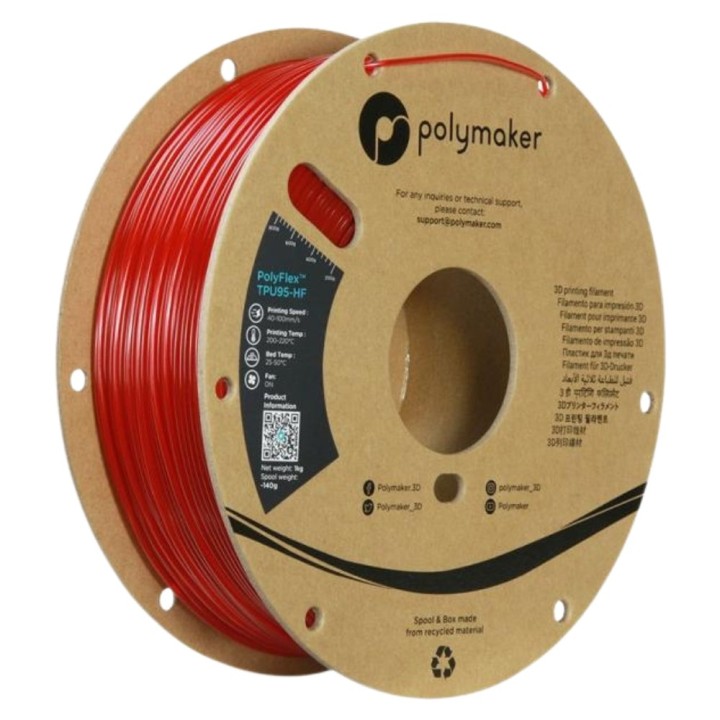 Polymaker - PolyFlex (TPU 95-HF) - Rouge Translucide (Translucent Red)
