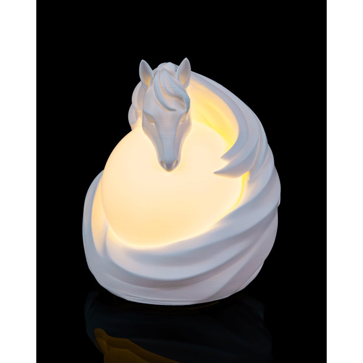 Lampe Étalon Sphère – Cheval Lumineux Sculpté, Ambiance Chaleureuse