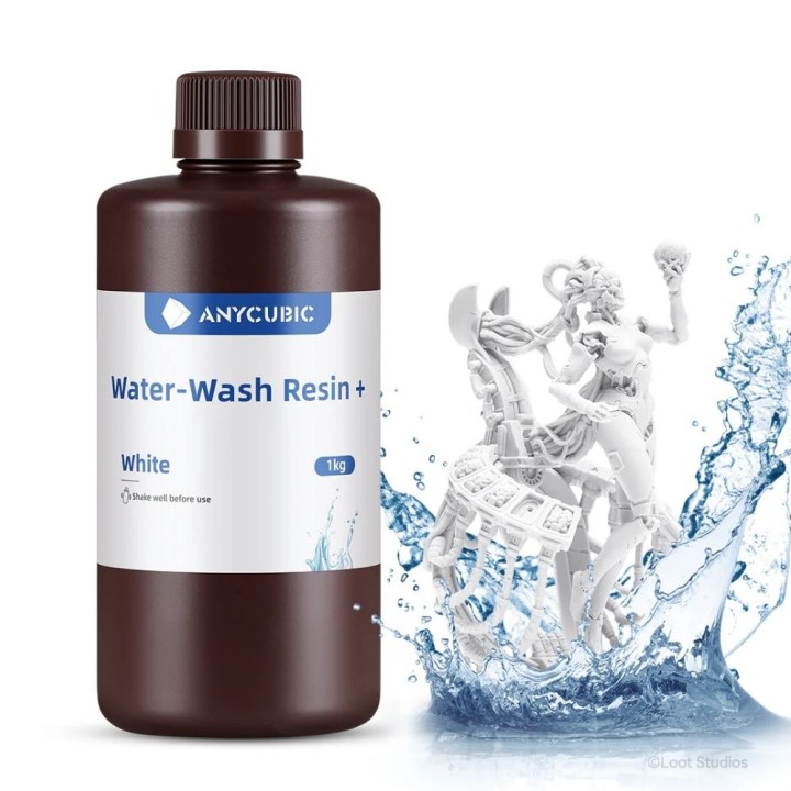 Anycubic - Water Washable Resin + - Blanc (White) - 1 kg | Espace Make