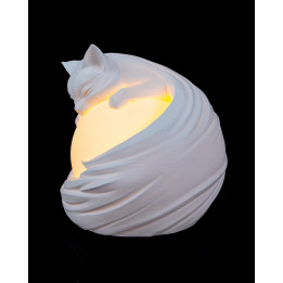 Lampe De Table Chat Endormi – Veilleuse Féline Décorative