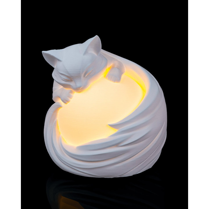 Lampe De Table Chat Endormi – Veilleuse Féline Décorative